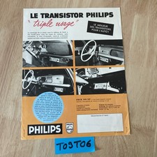 Autoradio transistor radio Philips prospectus ancien collection publicité