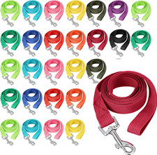 24 Pack Nylon Dog Training Leash Bulk 5 Ft Dog Leash for Small and Medium Puppy