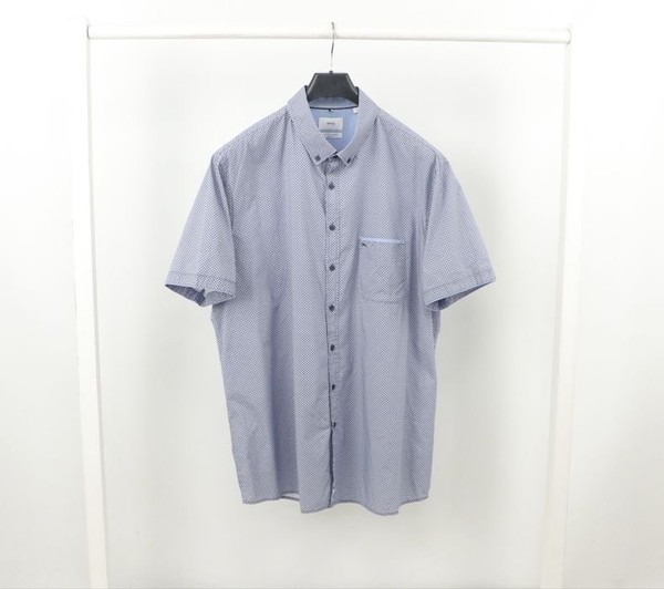 Men BRAX Shirt Navy Cotton 44