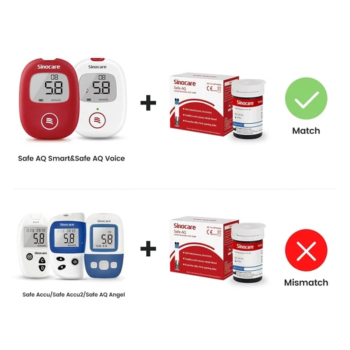 Sinocare Diabetes Testing Kit / Blood Glucose Monitor Safe AQ Voice / Glucometer - Picture 8 of 9