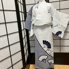 8789 Japanese Yukata Womens Vintage Fabric Cotton Robe Kimono Traditional
