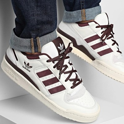 Men's Adidas Forum Low CL Shoes Sneaker US 8 Cloud White Aurora Ruby BurgundyNWT
