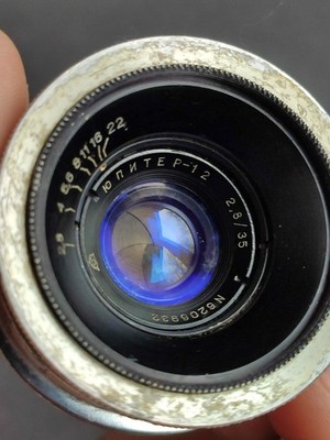 JUPITER - 12 Soviet lens 35mm f/2.8 Copy Biogon Mount , Contax mount 