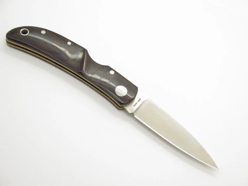 Vintage Al Mar Hawk Seki Japan ATS-34 SM Micarta Lockback Folding Pocket Knife - Image 3 of 4