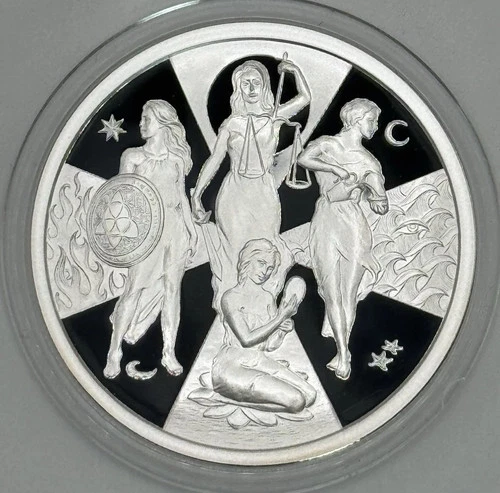 2019 Silver Shield Cardinal ESOTERIC VIRTUES 1 oz .999 Silver Proof w/ COA & OGP