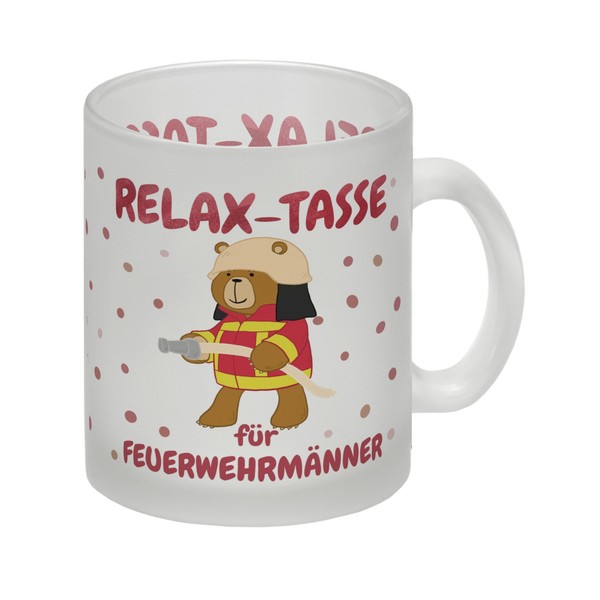Relax Tasse FüR FeuerwehrmäNner Glas Tasse Mit Coolem BäRen-Motiv-image