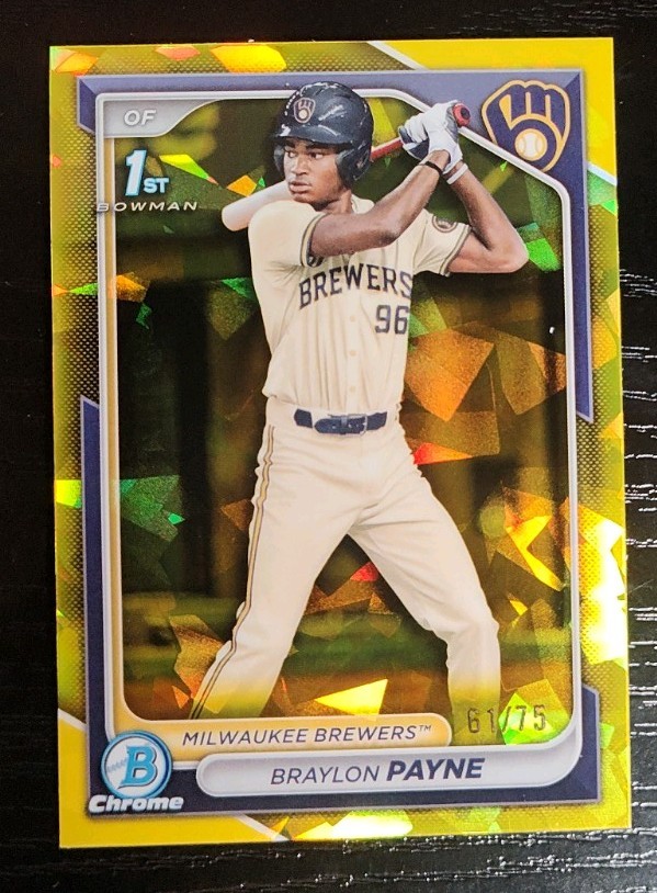 Braylon Payne 2024 Bowman Draft Chrome Sapphire 1st Bowman Yellow /75 #BDC-72