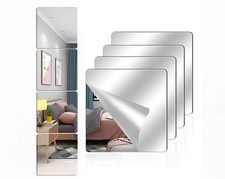 Acrylic Wall Mirror Full Length,8 x 8 Inch Self Adhesive Frameless Small Mirr...
