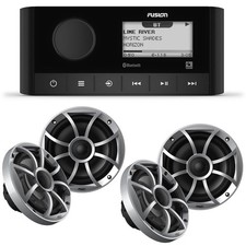 Fusion MS-RA60 Marine Stereo with 2 Pairs Wet Sounds OE-65ic-S 6.5" Speakers