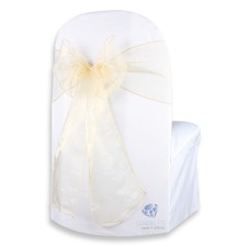 150 pcs Organza Chair Cover Bow Sash 108"x8" - Gold - Wedding Party Banquet ne