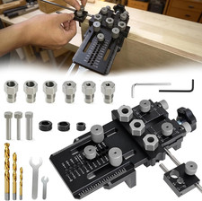Dowel Jig Kit with Quick Positive Stop and Clamp, Precision Adjustable Doweling