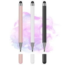 3 Pack Universal Stylus Pens Disc Tip 2in1 Touchscreen for iOS Android Tablets