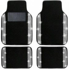 Bling Car Floor Mats 4pcs Sparkle Rhinestone Universal Fit For Carssuvs