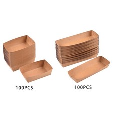 100Pcs Take Out Food Serving Boats Container for Nachos French Fries Hot Dog