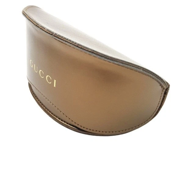 Estuche rígido para gafas de sol marrón GUCCI - Auténtico soporte para gafas de diseñador Foto 3 de 4