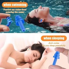 Reusable Silicone Ear Plugs Noise Cancelling Earplugs Protector Study Sleep Swim