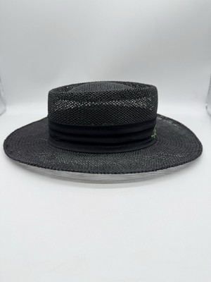 100% black vintage straw hat GABRIELLE Black Straw Bergère Hat - Gothic Victoriana Bonnet  main image 3