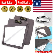 2 PCS Large Cotton Jewelry Cleaning Cloths - Safe for Gold, Silver, Platinum