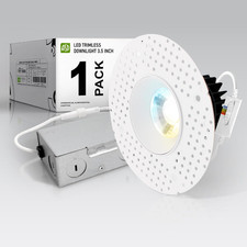 Trimless 3 Inch LED Recessed Light, 12W 120V round Commercial Downlight, Canles