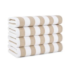 Arkwright California Cabana Stripe Beach Towel - Pack of 4, Large Soft Quick ...