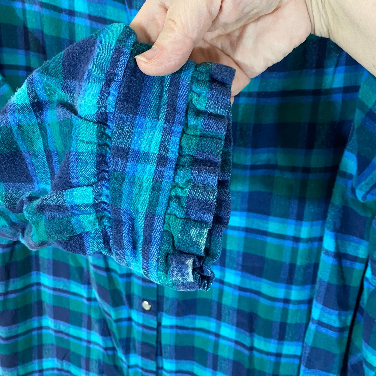 Vintage Orvis Flannel Housecoat Duster Dress Medi… - image 5