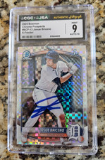 Josue Briceno Signed 2025 Bowman Baseball Card #BCP-13 CGC JSA Tigers X Fractor