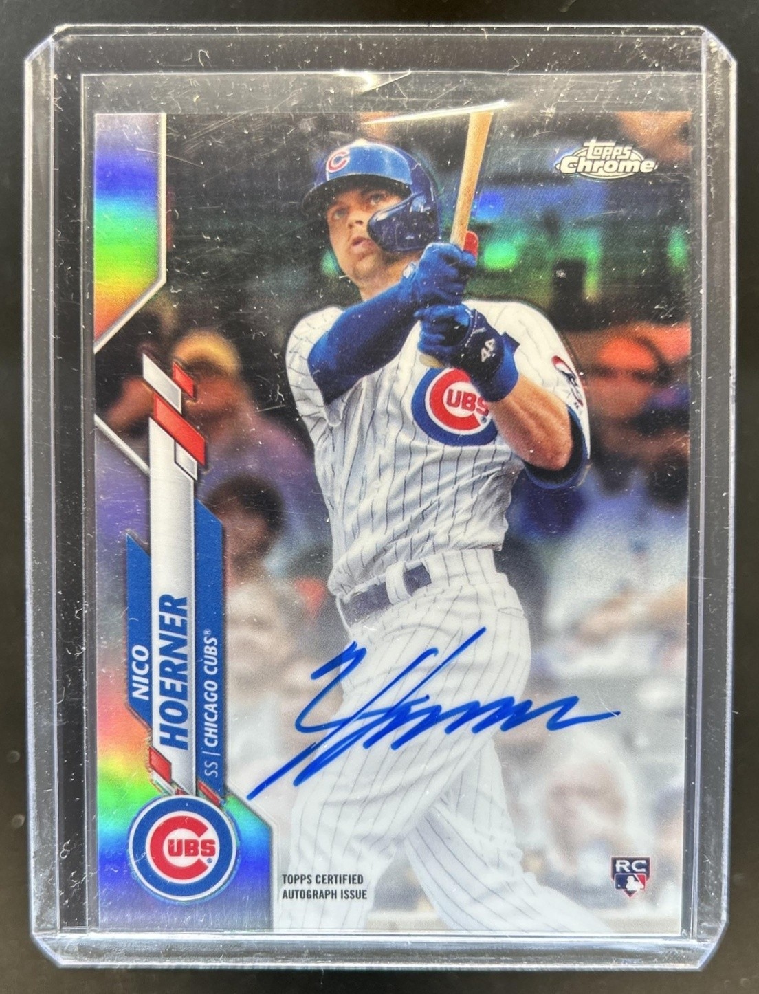 2020 Topps Chrome Nico Hoerner Auto RC Refractor #/499 Cubs Rookie