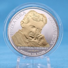 Serbia 100 Dinara 2021 Nikola Tesla, Free Energy Formowany 1 uncja Srebro 999 unz.