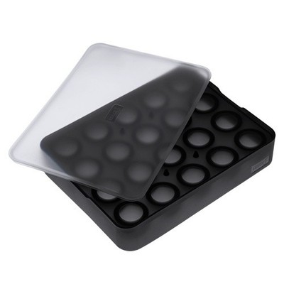 LURCH ICE FORMER Kugel Ø3cm schwarz transparent Eiswürfelform mit Deckel