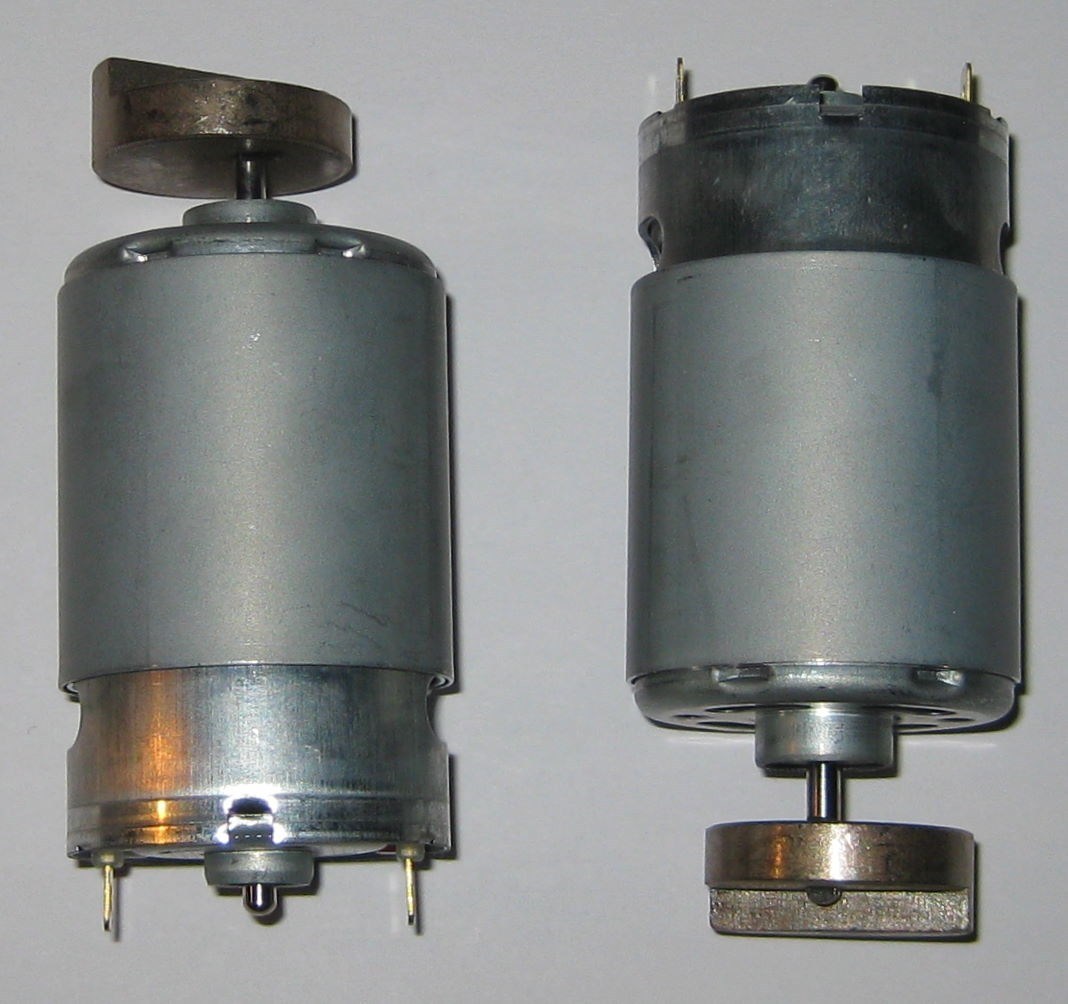 2 X Mabuchi 555 Massager Motor - 12V DC - 4000 RPM - Heavy Vibrator Brass Weight