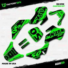 Black & Green Slick Camo Racing Graphics kit Fits 03-06 Kawasaki Kdx50 Kdx 50