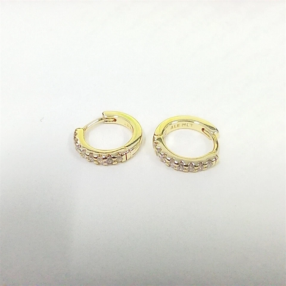 Pandora Moments Sparkling Huggie & Sparkling Huggie Hoop Earrings Gold - Image 3 of 4