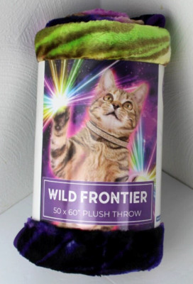 Wild Frontier Plush Throw 50'' x 60'' Cat Kitten by artist April Turner