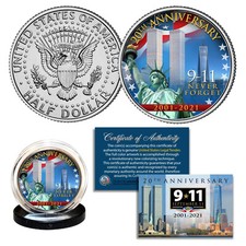World Trade Center 9/11 20th ANNIVERSARY 2001-2021 JFK Kennedy Half Dollar Coin