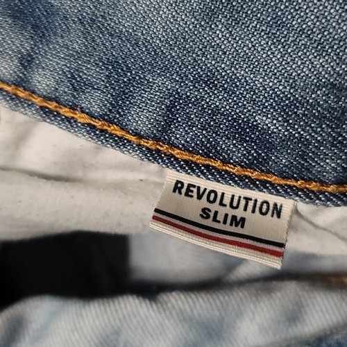 Vtg 90’s Tommy Hilfiger Revolution Slim Denim Jeans Boy's Sz 8 Light Wash - Picture 9 of 12