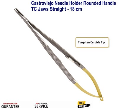 Dental Surgical Castroviejo Needle Holder Micro Suture TC Tip Straight ...