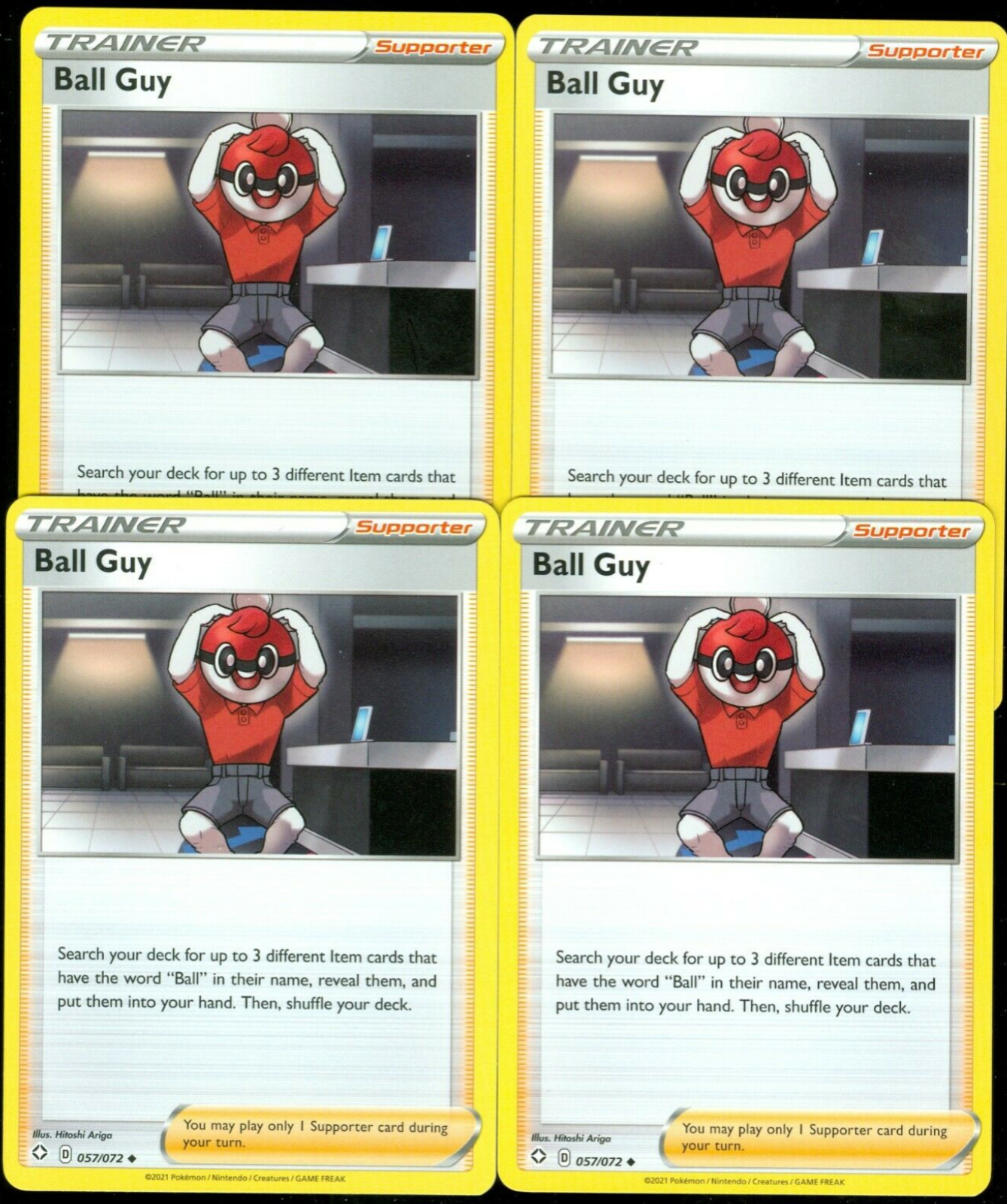 Pokemon - 4x BALL GUY - 057/072 - Shining Fates - NM/M | eBay