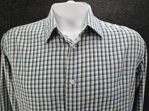 Cezani Men's Blue Button Up Shirt 100% Cotton Size Large