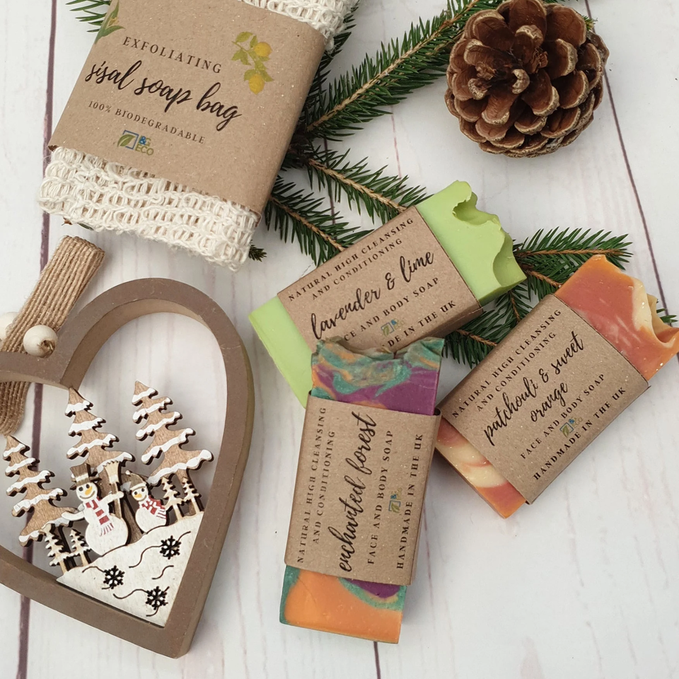 Natural Handmade Soap Gift Set. Eco Christmas, Birthday, Thank You