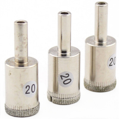 3Pcs 3/4''- 1-9/16'' Diamond Drill Bits Hole Saw Cutter for Ceramic Glass Tile