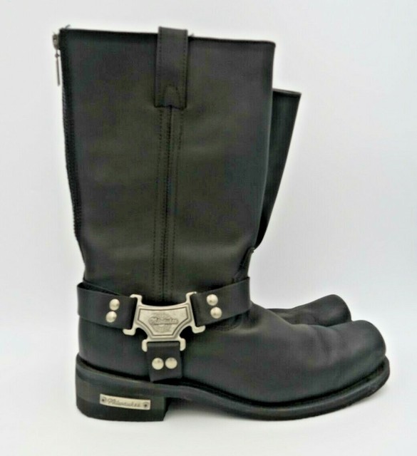 Milwaukee MB410 Motorcycle Riding Boots Black Soft Leather Men's Size