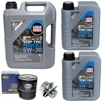 MotoröL Set 4600 5W-30 Liqui Moly 7 Liter + ÖLfilter + Schraube FüR Lexus Toyota