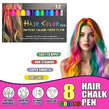 12colors Temporary Colour Hair Dye Chalk pen Great Gifts for girls  Washes Out