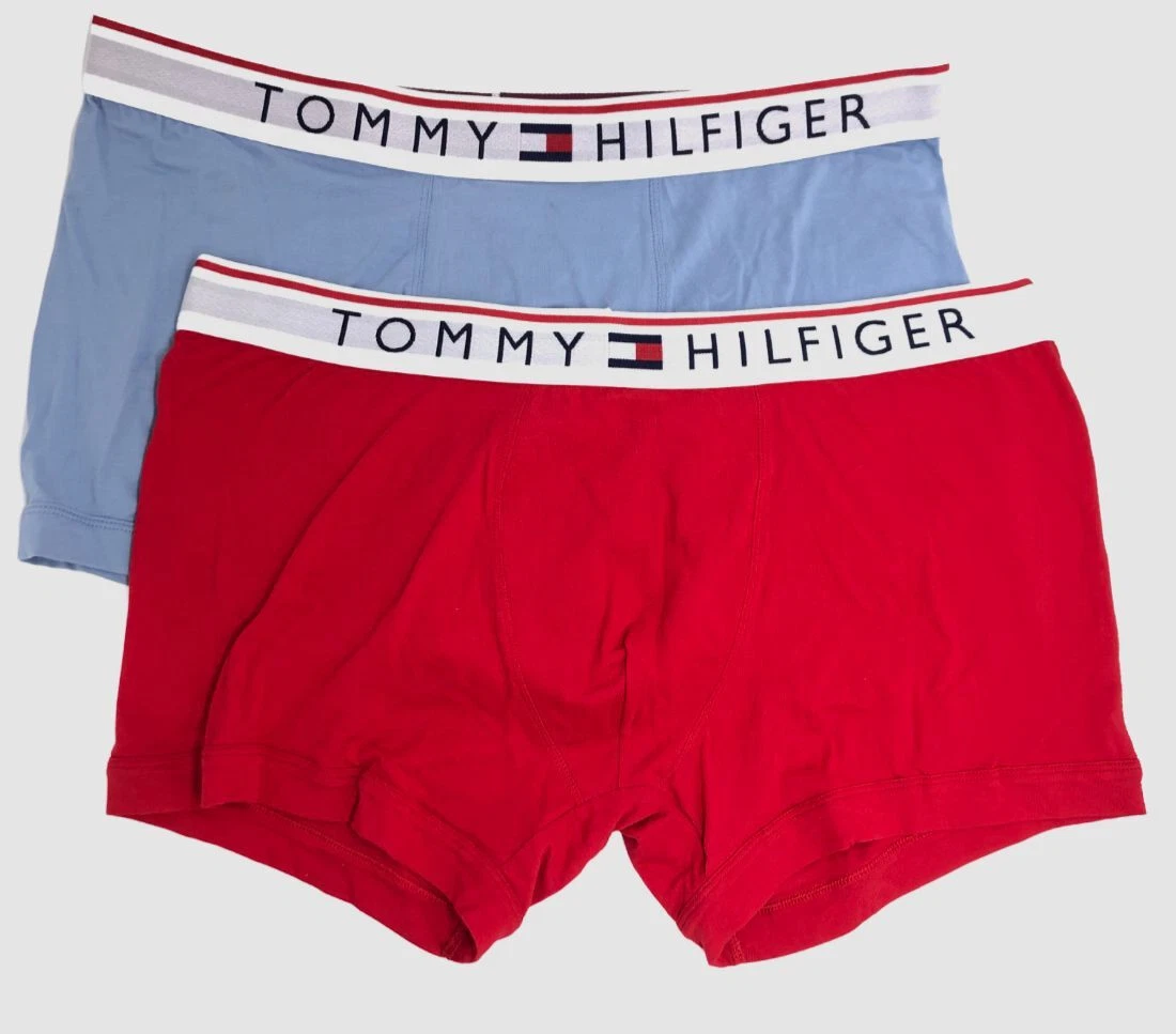 $30 Tommy Hilfiger Underwear Men Blue Stretch Boxer Brief Trunk 2-Pack Size  XL