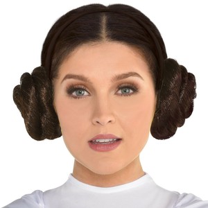 Princess Leia Headband Wig Star Wars Carrie Fisher Hair Buns Brand