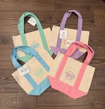 Trader Joe’s Mini Pastel Canvas Tote Bag Set Of 4 Colors Limited NEW WITH TAGS