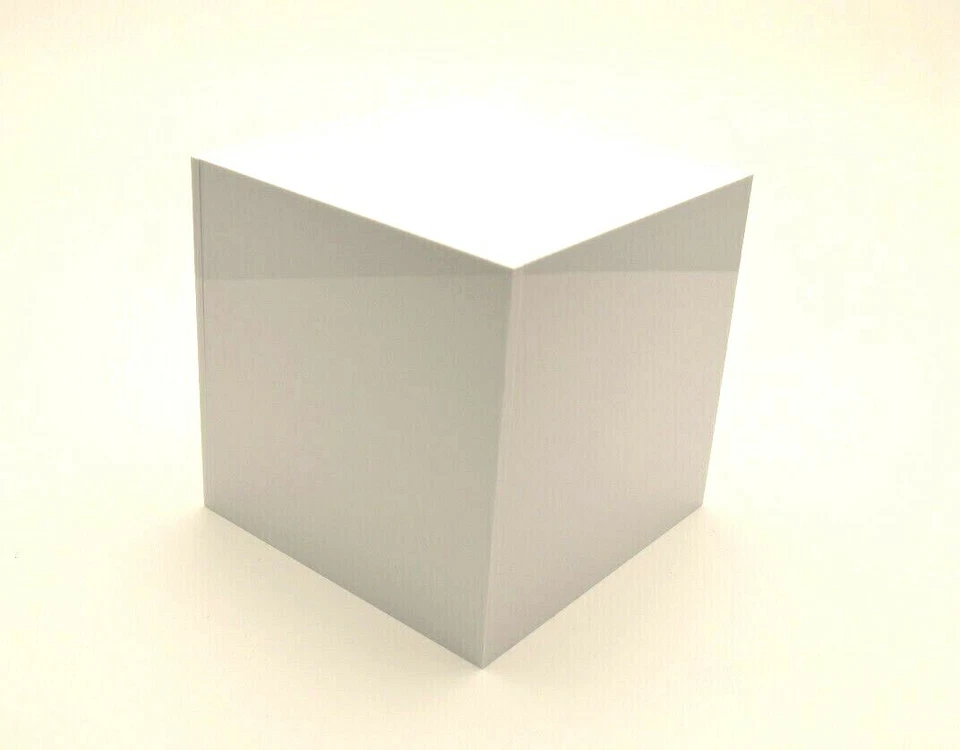 White Acrylic Perspex® Plastic Cube Display Stand 5 Sided Box Tray Retail Shop