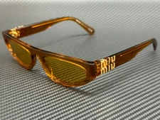 MIU MIU MU 07ZS 15T0B7 Caramel Transparent Yellow Women's 56 mm Sunglasses