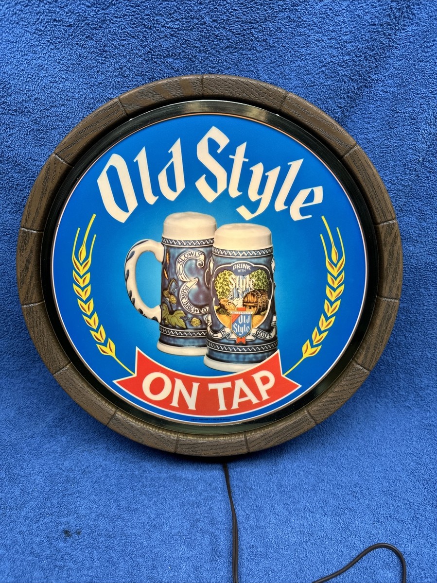 VINTAGE HEILEMANS OLD STYLE BEER LIGHT UP BARREL SIGN | eBay
