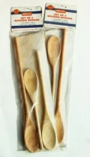 Set Of 2 Packs Nevco Wood Spoons Hand Crafted 3 Sizes 10 12 14 